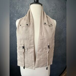 New in Package Elegant Beige Travel Scarf with Pockets